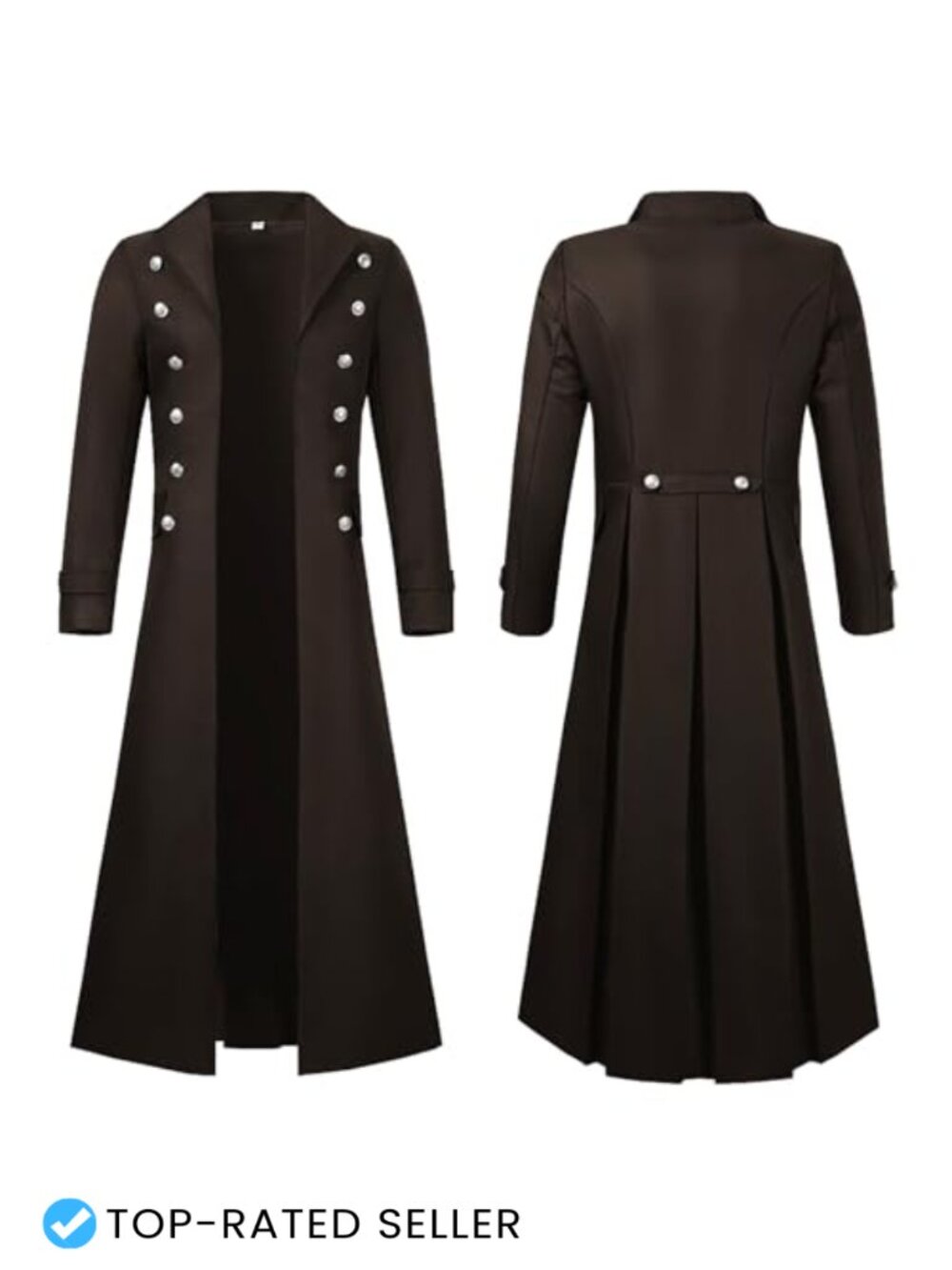 Victorian Steampunk Long Trench Coat Gothic Medieval Cosplay Costume